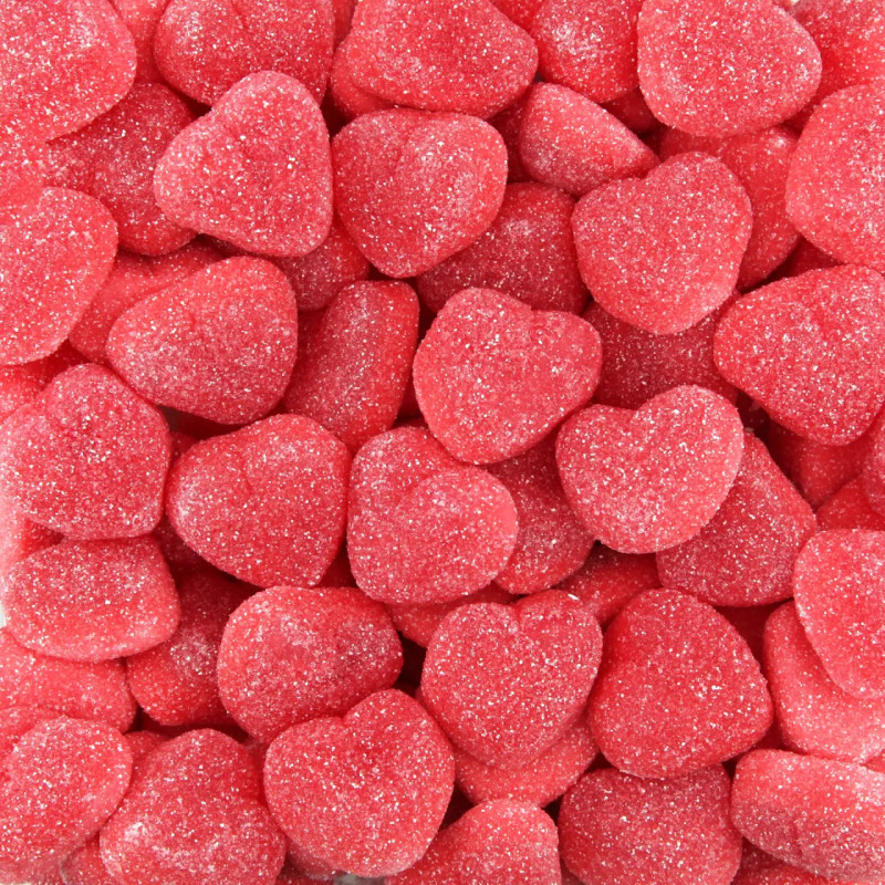Coeurs fourrés acide fraise HALAL 100g